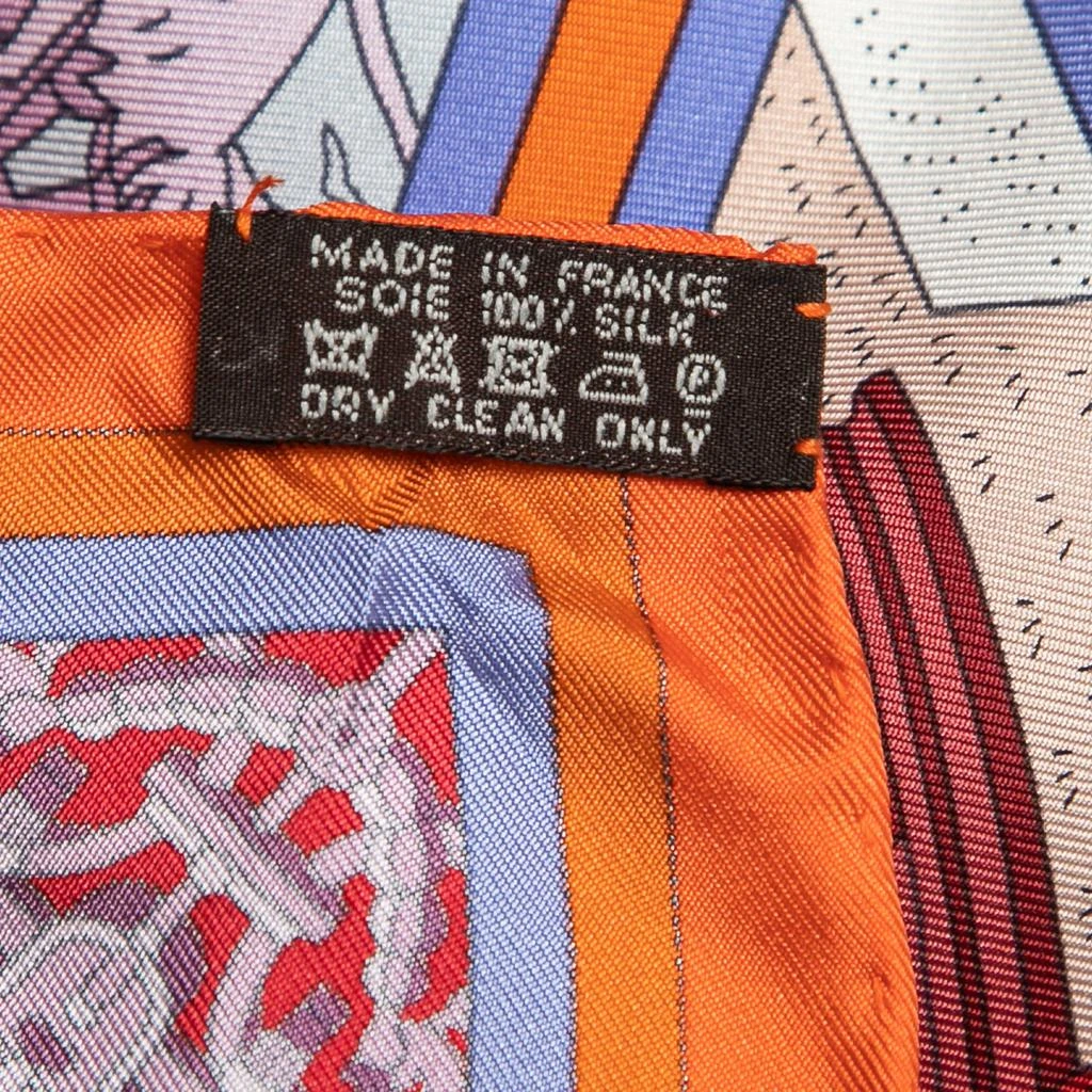 商品[二手商品] Hermes|Hermes Multicolor Flanerie A Versailles Printed Silk Square Scarf,价格¥3403,第5张图片详细描述