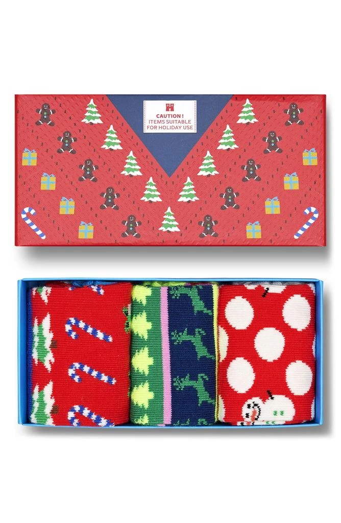 商品Happy Socks|Kids' Assorted 3-Pack Holiday Crew Socks Gift Box,价格¥120,第1张图片