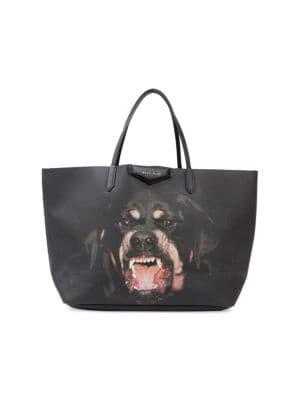 Dog Graphic Leather Tote Bag商品第1张图片规格展示
