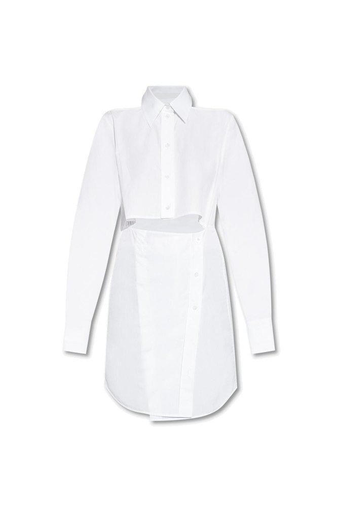 Helmut Lang Cut-Out Poplin Shirt Dress商品第1张图片规格展示