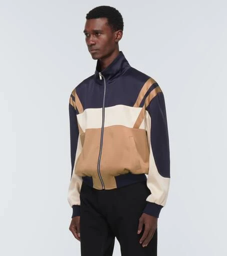 商品Yves Saint Laurent|Teddy绉纱缎布束腰夹克,价格¥27855,第3张图片详细描述