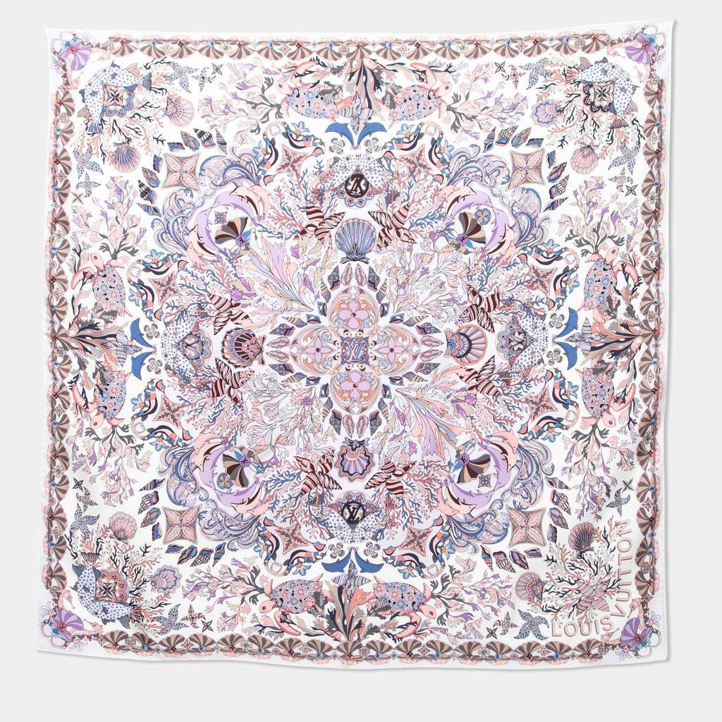 商品[二手商品] Louis Vuitton|Louis Vuitton White Sea Of Love Printed Silk Square Scarf,价格¥3146,第1张图片