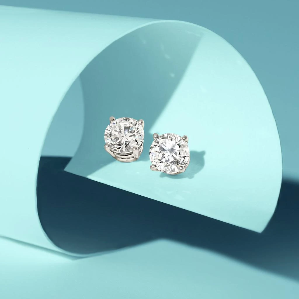 商品Ross-Simons|Ross-Simons Diamond Stud Earrings in Platinum,价格¥13899,第5张图片详细描述