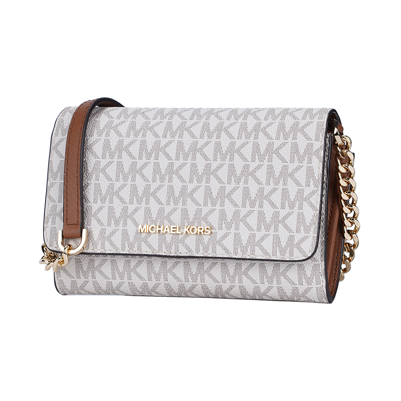 Michael Kors 奥莱 JET SET TRAVEL 中号女士PVC单肩斜挎包 35F0GTVC8B VANILLA商品第2张图片规格展示