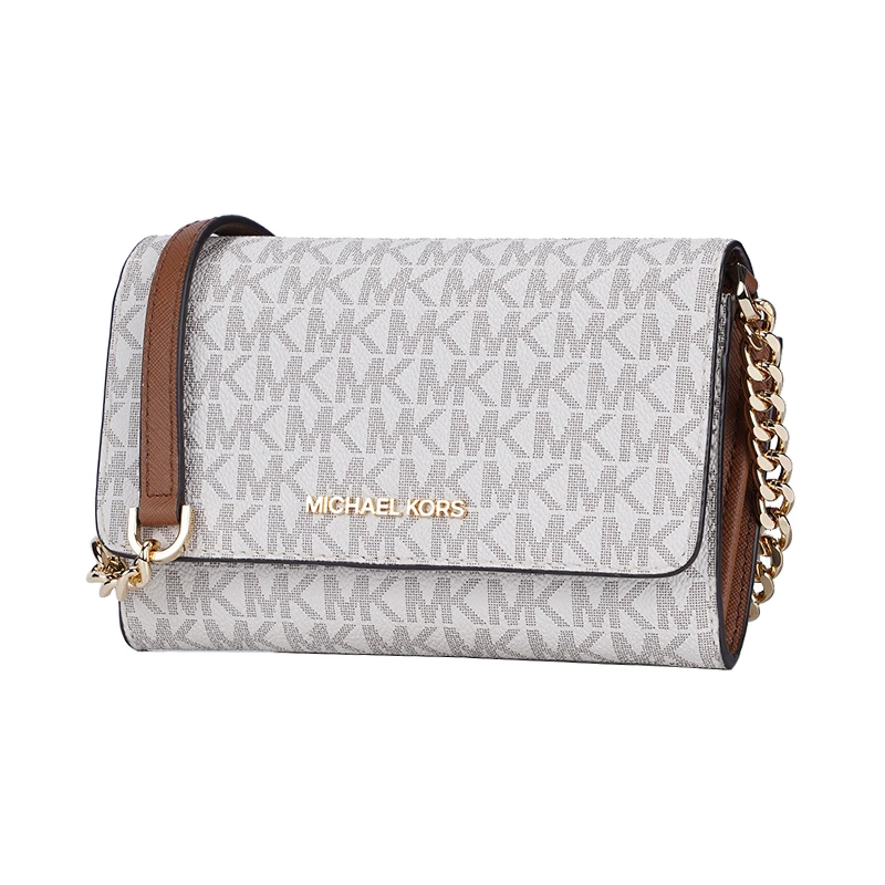 Michael Kors 奥莱 JET SET TRAVEL 中号女士PVC单肩斜挎包 35F0GTVC8B VANILLA 商品