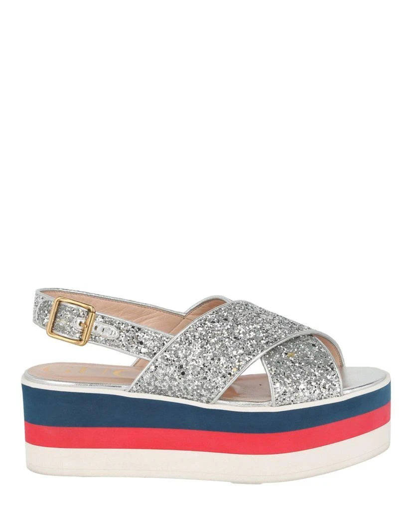 商品Gucci|Gucci Peggy Colorblock Glitter Slingback Sandals,价格¥3248,第4张图片详细描述