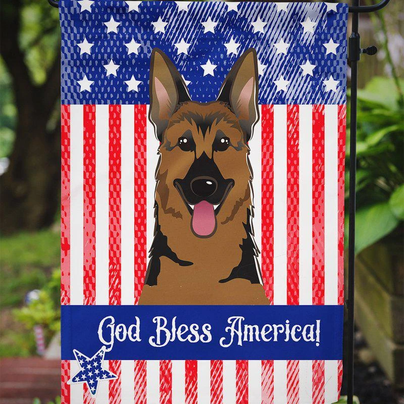 商品Caroline's Treasures|American Flag And German Shepherd Garden Flag 2-Sided 2-Ply,价格¥137,第2张图片详细描述