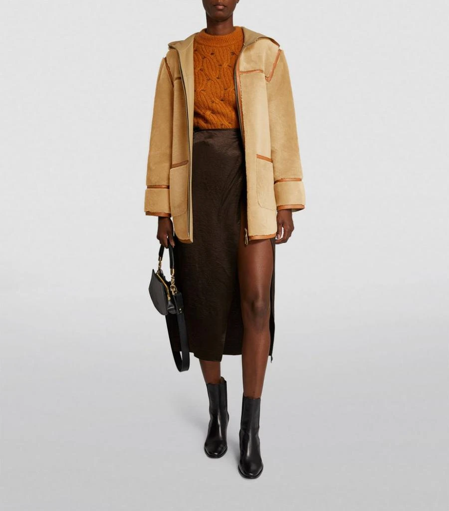 商品Sandro|Shearling Hooded Coat,价格¥14469,第2张图片详细描述