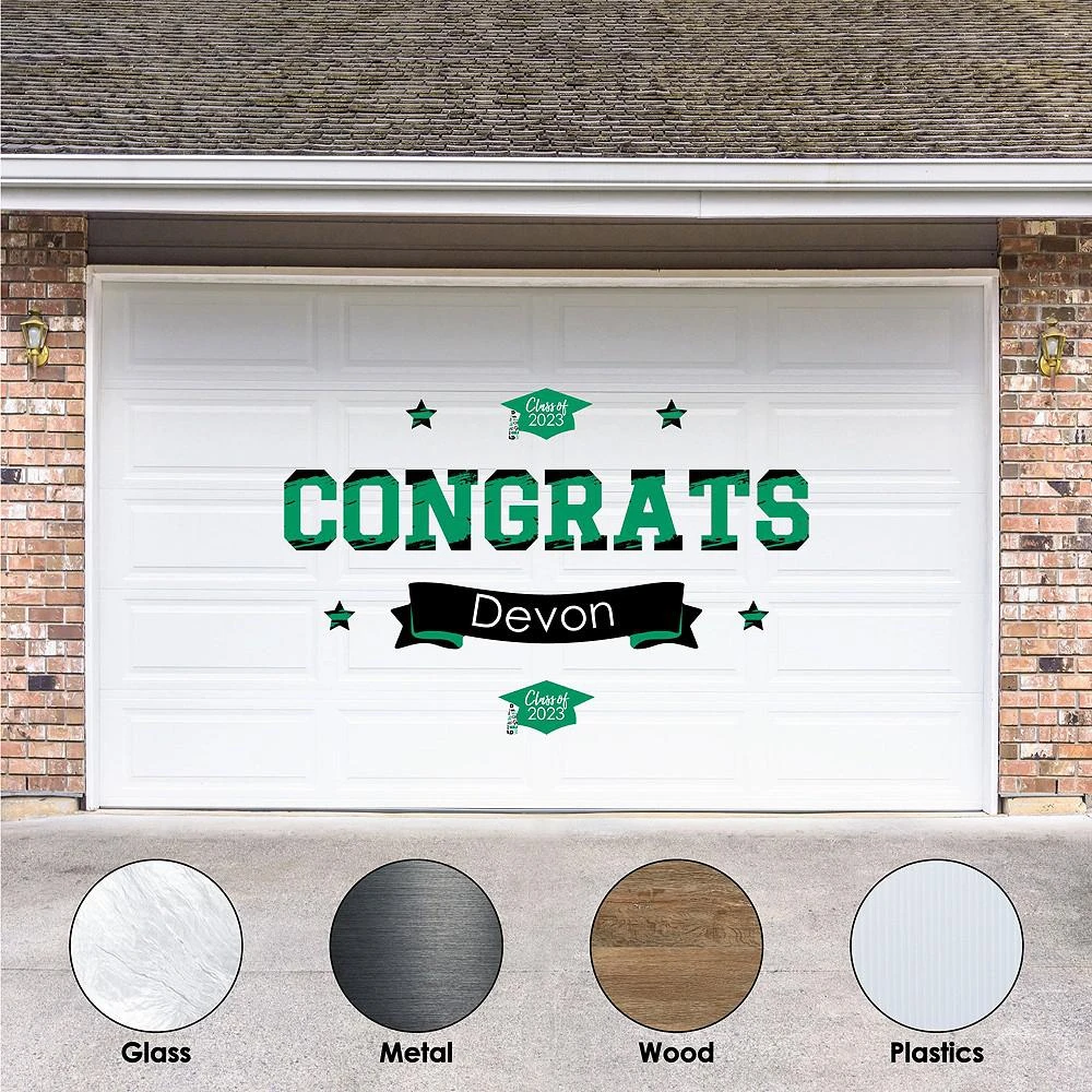 商品Big Dot of Happiness|Green Grad Best is Yet to Come Peel & Stick Graduation Wall Decals Backdrop,价格¥261,第3张图片详细描述