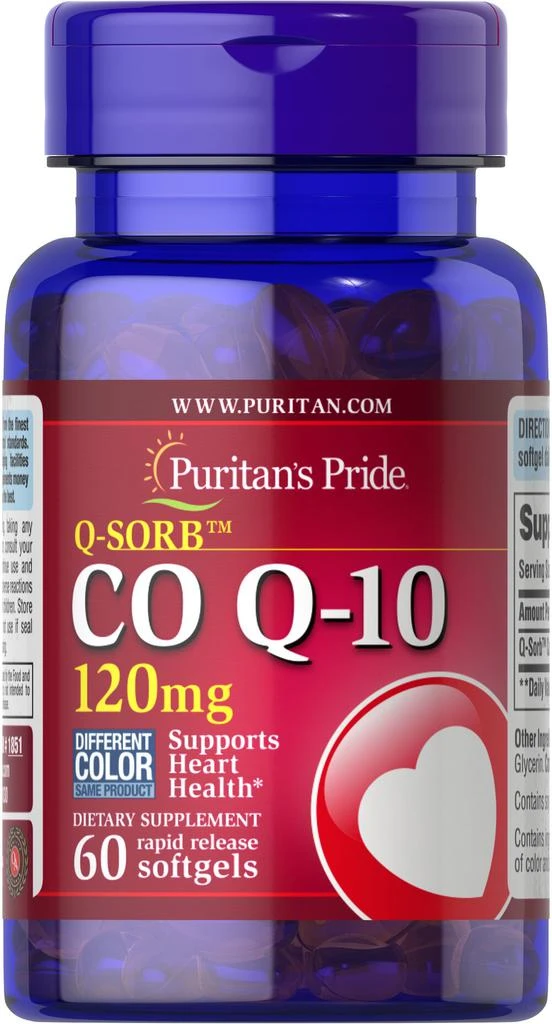 商品Puritan's Pride|辅酶Q10胶囊 心脏保健 120mg 60粒/瓶,价格¥164-¥328,第1张图片