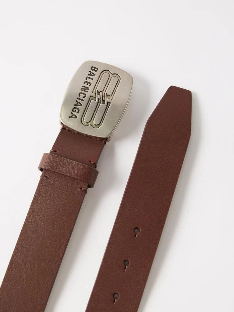 商品Balenciaga|BB-logo plaque leather belt,价格¥1808,第2张图片详细描述
