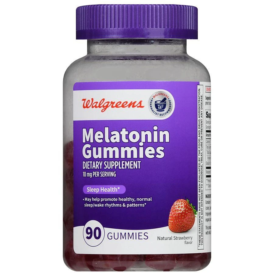 商品Walgreens|Melatonin 10 mg Gummies (45 days) Natural Strawberry,价格¥97,第2张图片详细描述