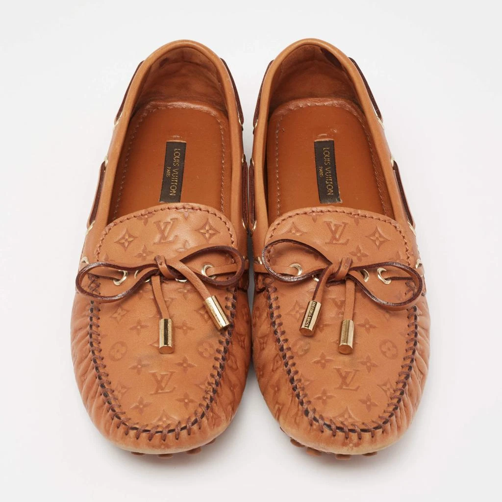 商品[二手商品] Louis Vuitton|Louis Vuitton Tan Monogram Empreinte Leather Gloria Loafers Size 37.5,价格¥3852,第3张图片详细描述