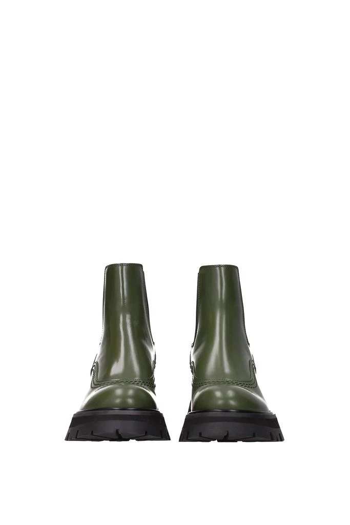 商品Alexander McQueen|Ankle Boot Leather Green khaki,价格¥2583,第3张图片详细描述