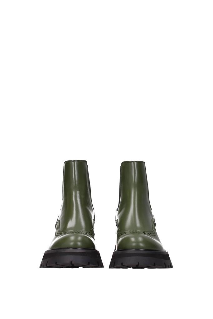 商品Alexander McQueen|Ankle Boot Leather Green khaki,价格¥2517,第5张图片详细描述