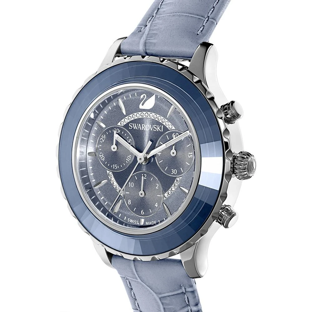商品Swarovski|Women's Swiss Chronograph Octea Lux Blue Crocodile Leather Strap Watch 38mm,价格¥3238,第4张图片详细描述