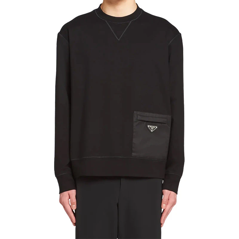 商品Prada|【预售3-7天】PRADA/普拉达 21年秋冬 男士黑色长袖圆领卫衣UJL179_1YSZ_F0806_S_212,价格¥7953,第5张图片详细描述