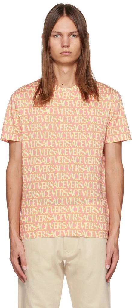 商品Versace|Pink Allover T-Shirt,价格¥3191,第1张图片
