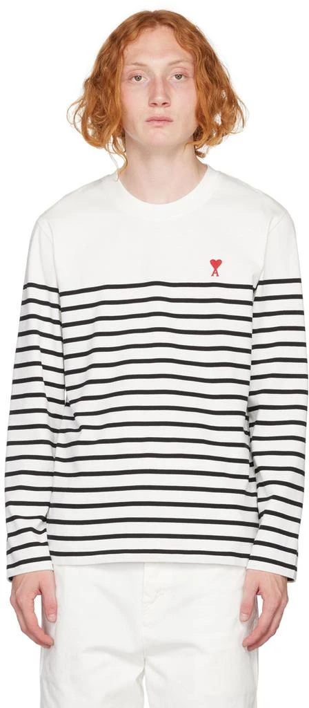 商品AMI|White Ami de Cœur Long Sleeve T-Shirt,价格¥984,第1张图片