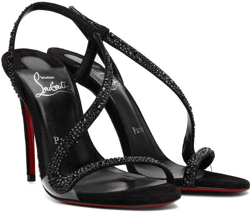 商品Christian Louboutin|Black Rosalie Strass 100 Heeled Sandals,价格¥10841,第4张图片详细描述