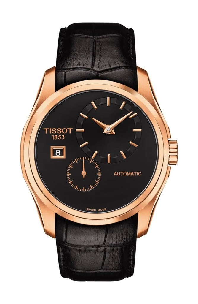 商品Tissot|Men's Couturier Automatic Embossed Leather Strap Watch, 39mm,价格¥4429,第1张图片