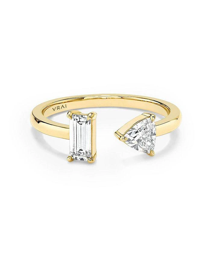 商品VRAI|Lab Grown Diamond Baguette & Trillion Mixed Cuff Ring in 14K Gold, .50 ct. t.w.,价格¥6353,第2张图片详细描述