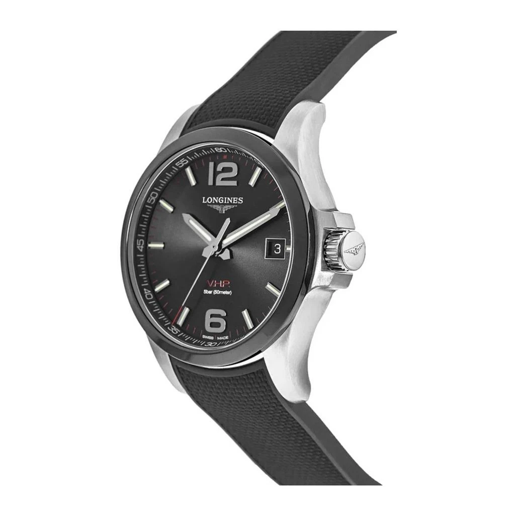 商品Longines|Longines Men's Watch - Conquest V.H.P. Swiss Quartz Black Rubber Strap | L37194569,价格¥5149,第2张图片详细描述