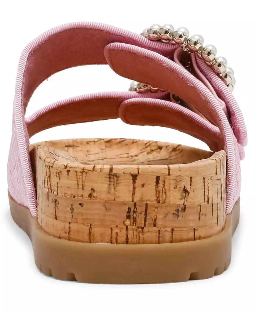商品Anne Klein|Women's Happy Double Band Embellished Buckle Footbed Sandals,价格¥378,第3张图片详细描述