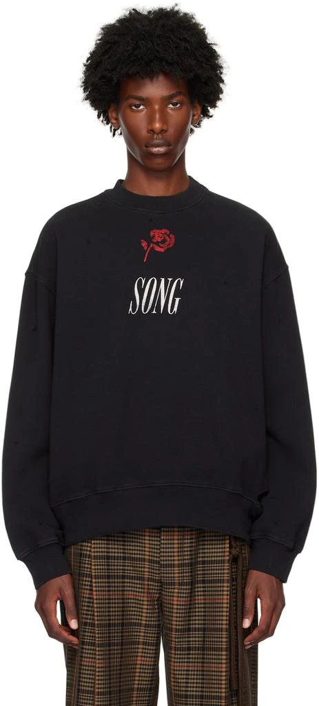 商品Song for the Mute|Black 'Song' Gym Sweatshirt,价格¥1324,第1张图片