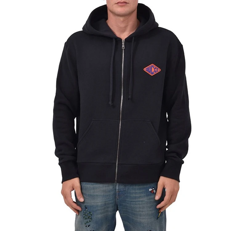 商品[国内直发] Gucci|古驰 Logo图案连帽拉链夹克外套 男款 黑色,价格¥6099,第3张图片详细描述
