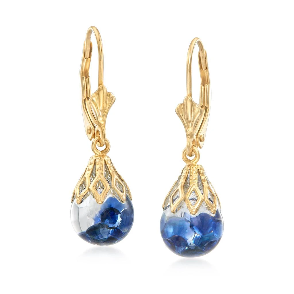 商品Ross-Simons|Ross-Simons Floating Sapphire Drop Earrings in 14kt Yellow Gold,价格¥2066,第1张图片