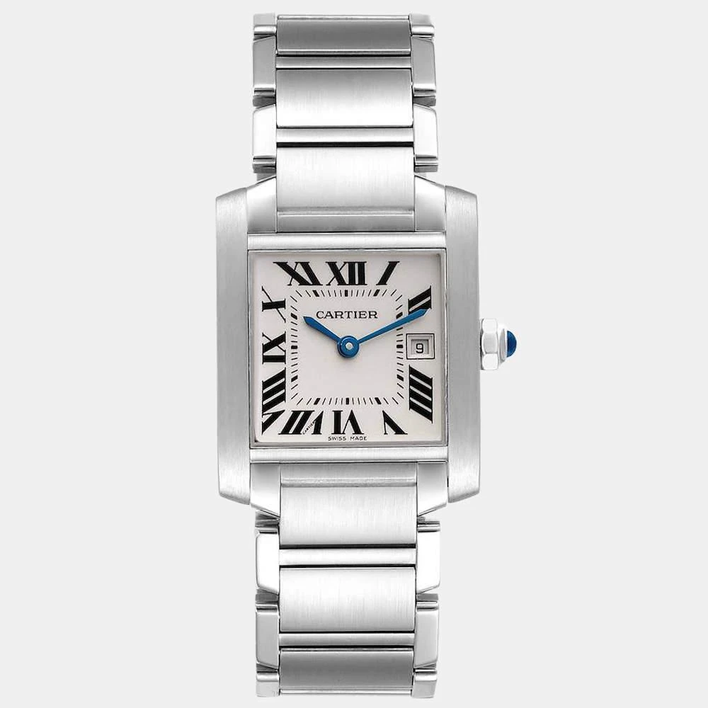 商品[二手商品] Cartier|Cartier Silver Stainless Steel Tank Francaise W51011Q3 Women's Wristwatch 25 mm,价格¥26367,第1张图片