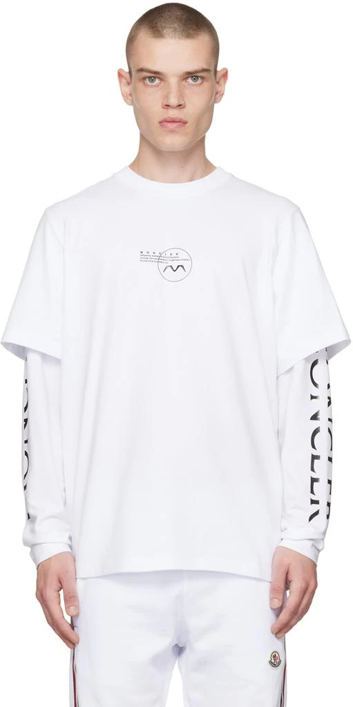 商品Moncler|白色印花长袖 T 恤,价格¥6350,第1张图片