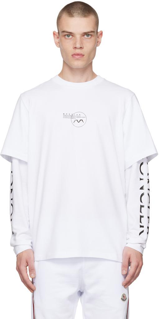 商品Moncler|白色印花长袖 T 恤,价格¥6166,第1张图片