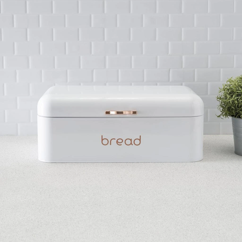 商品Home Basics|Home Basics Grove Bread Box, White,价格¥210,第2张图片详细描述