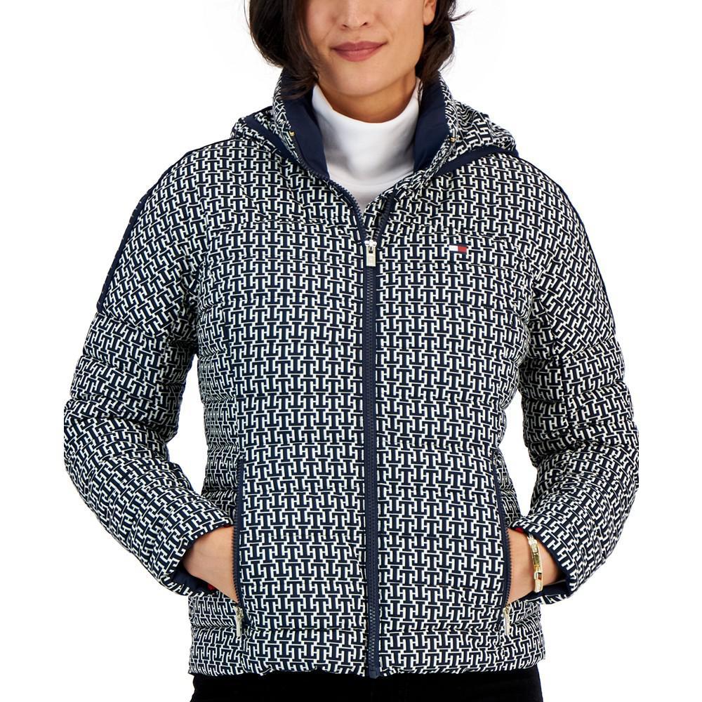 商品Tommy Hilfiger|Women's Logo-Print Packable Hooded Jacket,价格¥1114,第5张图片详细描述