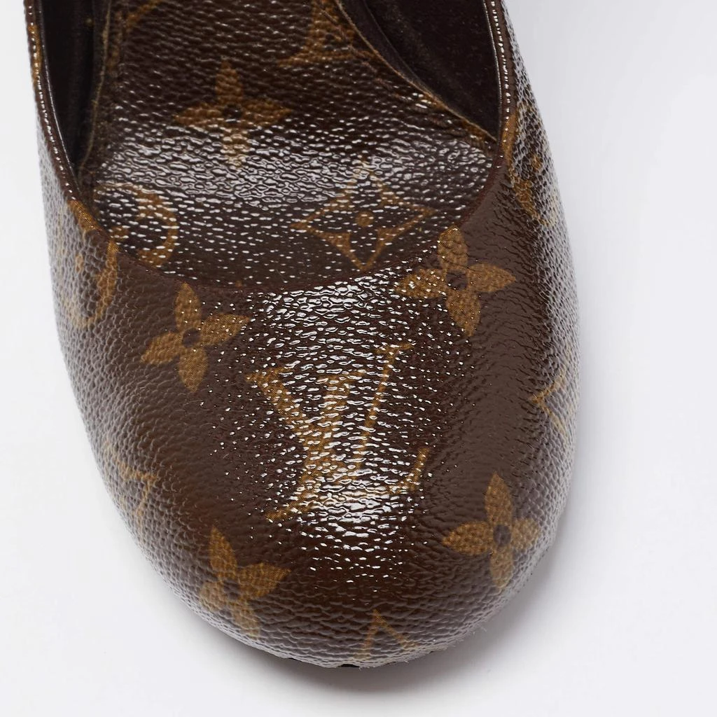 Louis Vuitton Dark Brown Monogram Canvas Mary Jane Pumps Size 38 商品