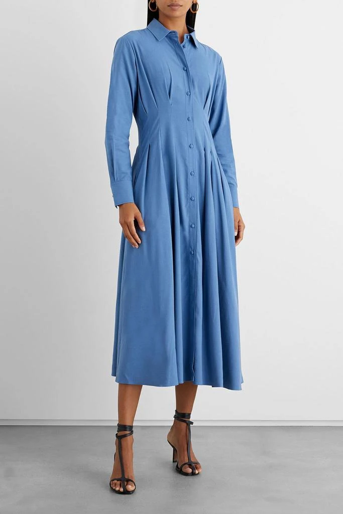 商品IRIS & INK|Charlotte pleated Lyocell-blend midi shirt dress,价格¥1823,第3张图片详细描述