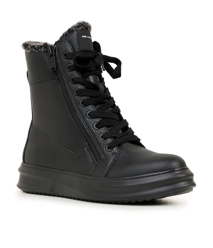 商品Karl Lagerfeld Paris|MEN'S LEATHER DOUBLE ZIP FUR-LINED BOOT,价格¥944,第1张图片