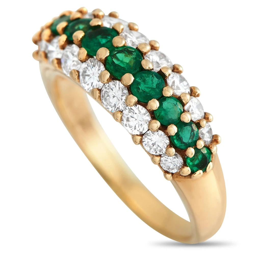 商品[二手商品] Tiffany & Co.|. 18K Yellow Gold 1.0ct Diamond and Emerald Ring TI10-120523,价格¥27313,第1张图片