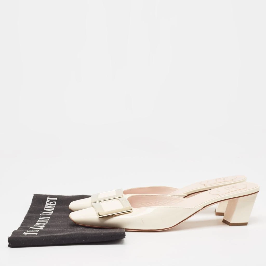 Roger Vivier Cream Patent Leather Belle Vivier  Mules Size 39 商品