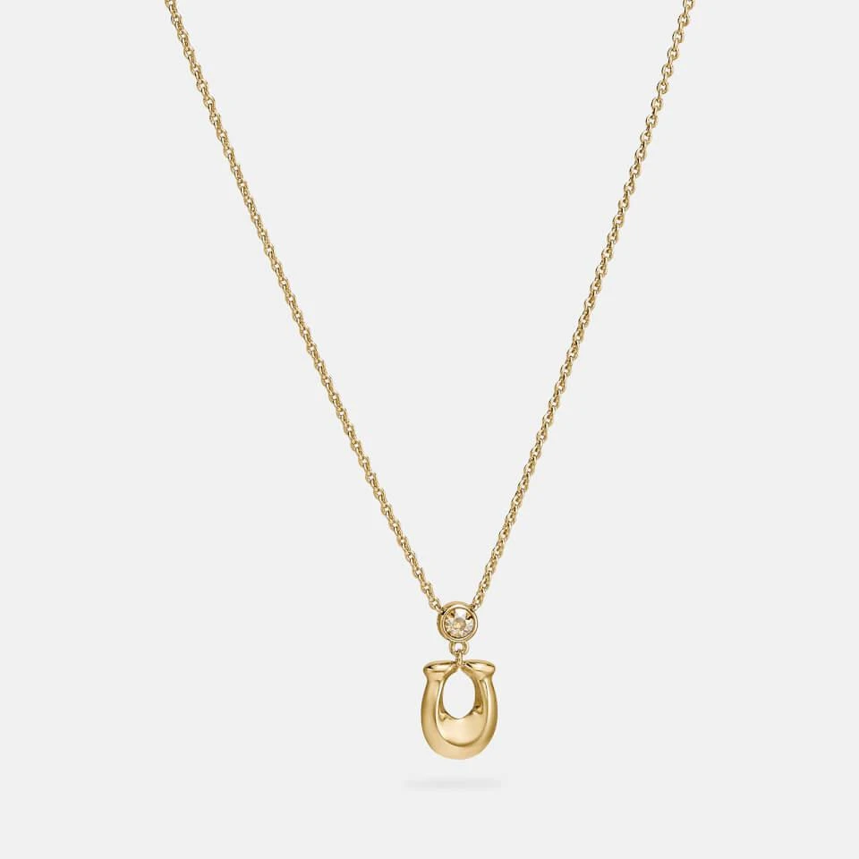 商品Coach|Coach Women's C Crystal Necklace - Gold/Clear,价格¥423,第1张图片