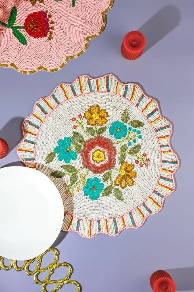 商品Tiramisu|The "Fiesta Bloom" Beaded Placemat,价格¥305,第2张图片详细描述