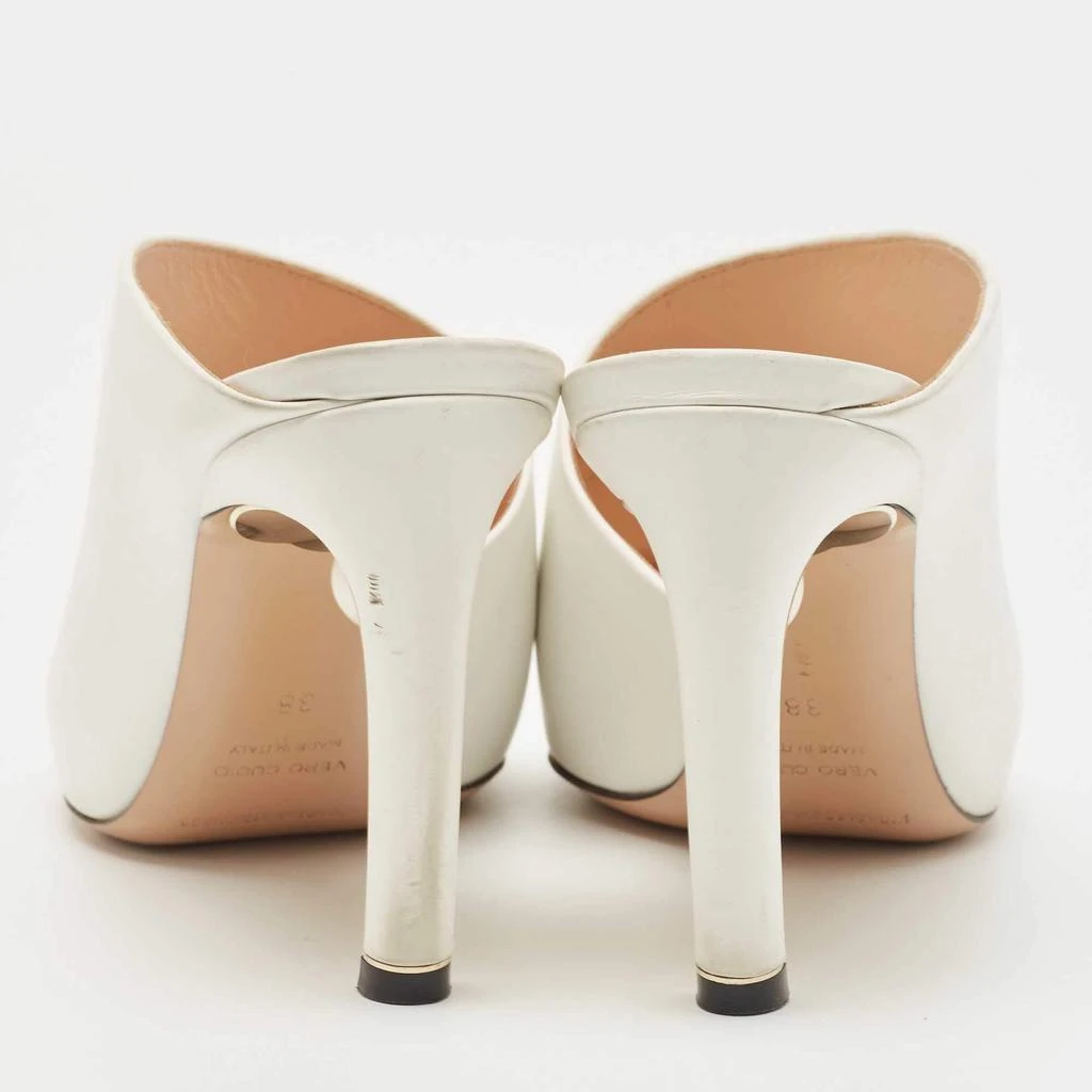 商品[二手商品] Nicholas Kirkwood|Nicholas Kirkwood White Leather Mira Pointed Toe Mules Size 38,价格¥1032,第5张图片详细描述