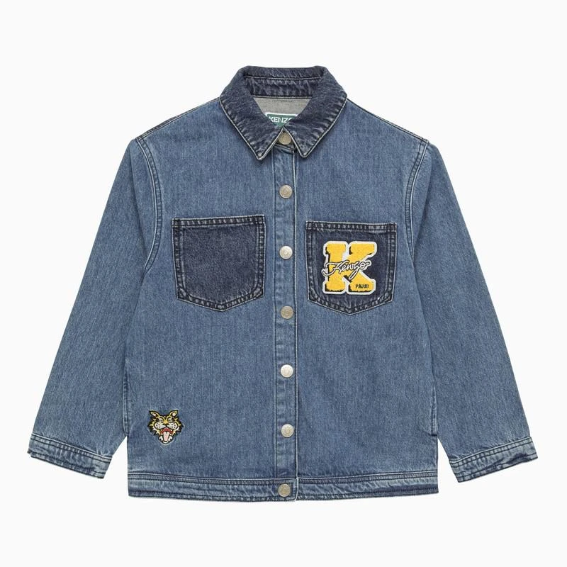 商品Kenzo|Blue denim jacket with logo patch,价格¥787,第1张图片