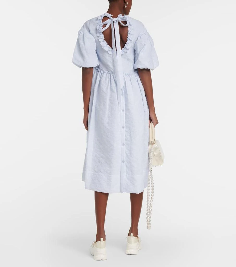 商品Simone Rocha|Puff-sleeve cotton-blend midi dress,价格¥12241,第3张图片详细描述