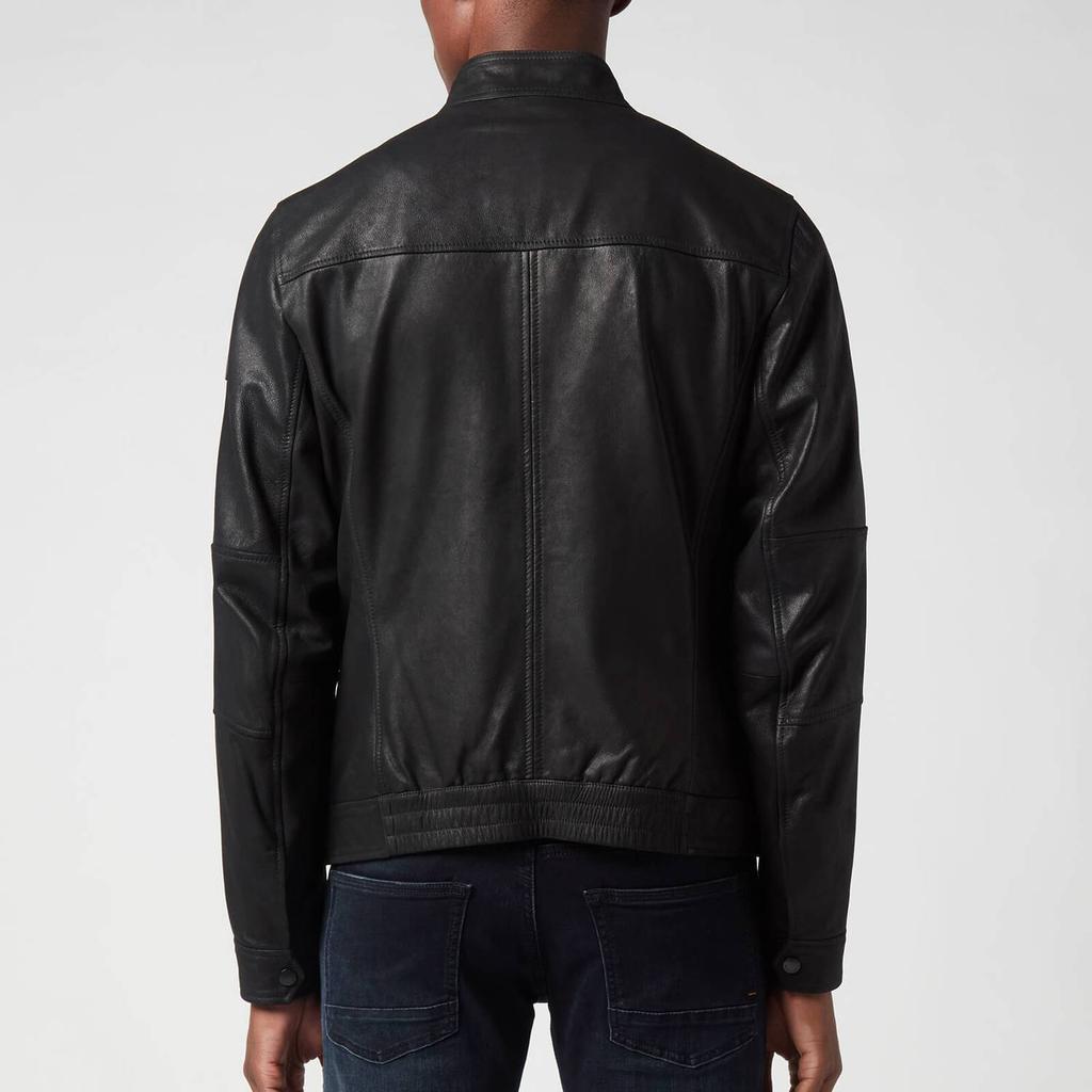 商品Hugo Boss|BOSS Orange Men's Leather Jacket - Black,价格¥2304,第4张图片详细描述