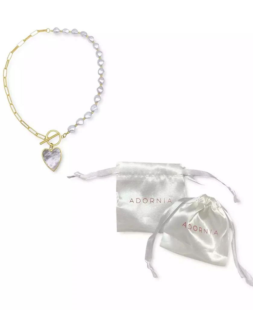 商品ADORNIA|Imitation Pearl and Chain Heart Toggle Necklace,价格¥258,第4张图片详细描述