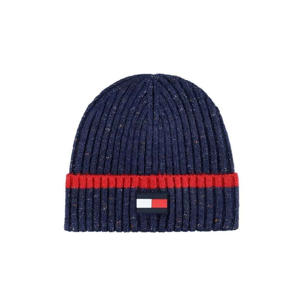 商品Tommy Hilfiger|Men's Rubber Flag Patch Tipped Cuff Hat,价格¥201,第1张图片