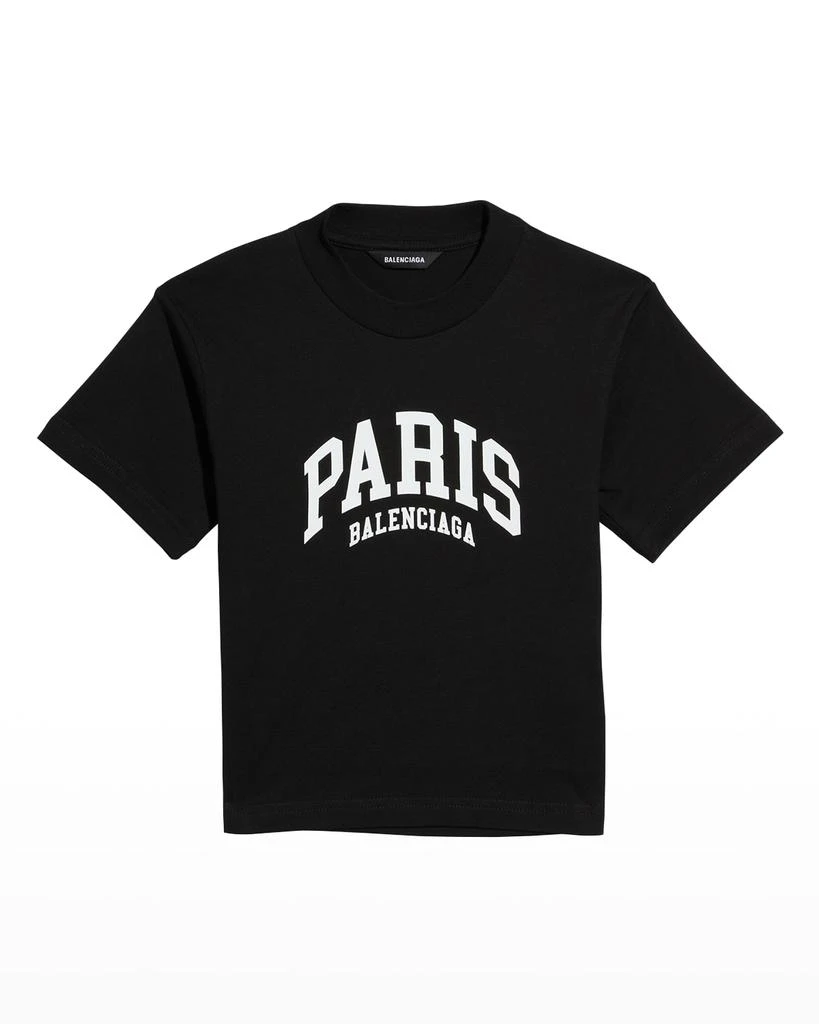 商品Balenciaga|Kid's Paris Logo-Print T-Shirt, Size 2-10,价格¥1523,第1张图片
